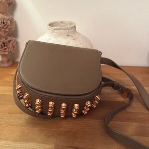 Alexander Wang taupe bag with rose gold studs